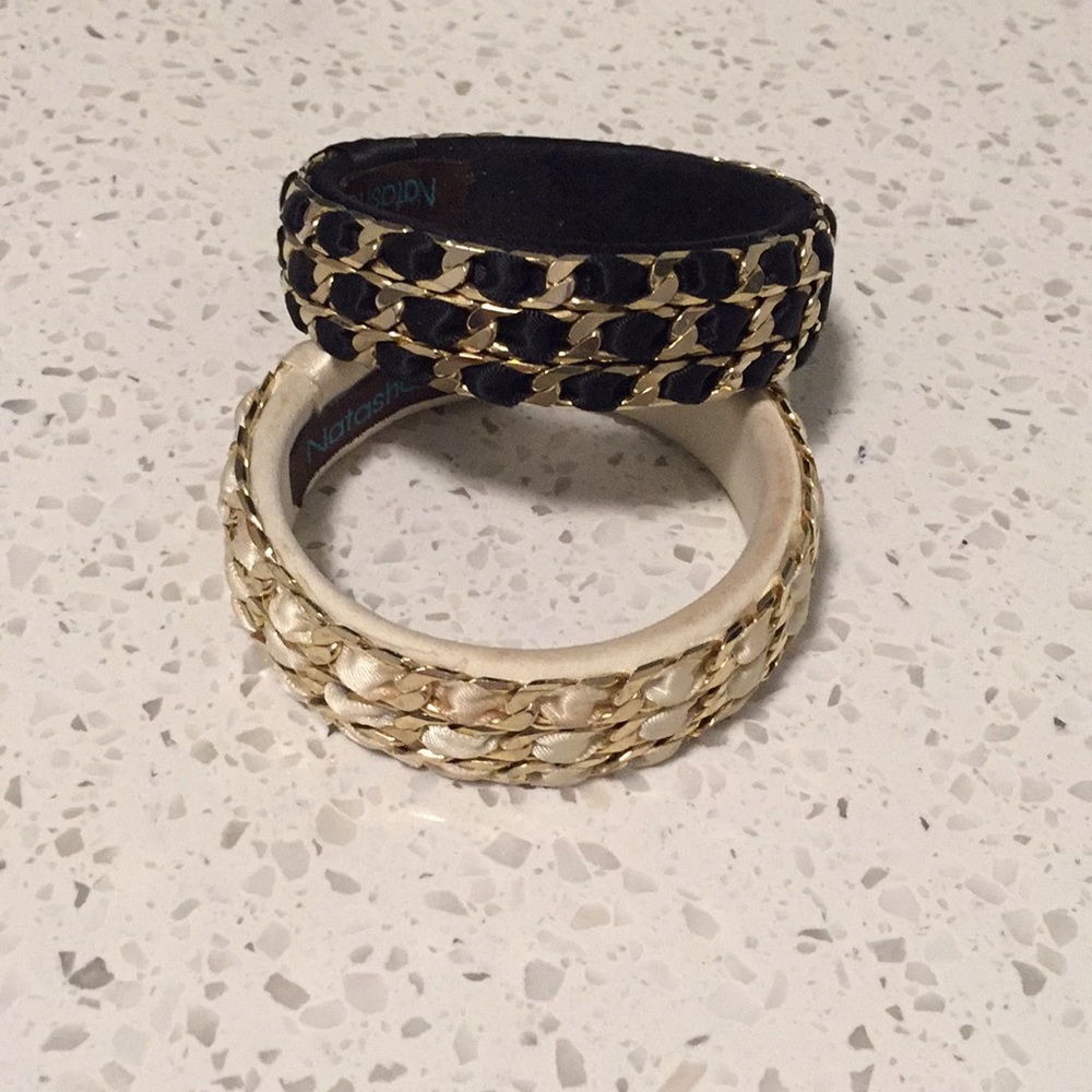 Black and gold and Cream and gold bangles